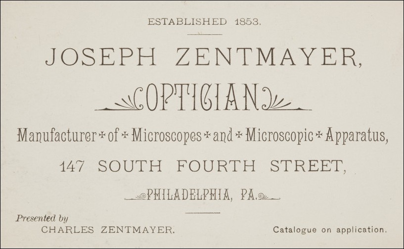 Zentmayer trade card