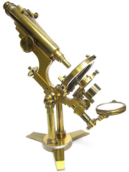  J. Zentmayer, Philadelphia, Patented 1876, No. 2504. The American Centennial binocular microscope, c. 1885