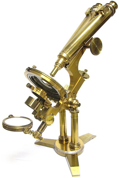  J. Zentmayer, Philadelphia, Patented 1876, No. 2504. The American Centennial binocular microscope, c. 1885