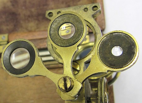 Case-mounted folding botanical microscope, c. 1830