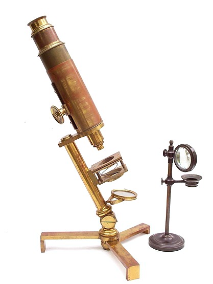 Carpenter type Improved Microscope. New Improved Compound Microscope for Opake and Transparent Objects, c. 1830