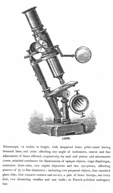 Double pillar French microscope