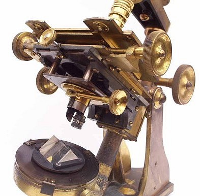 signed: F. L. West, 39 Southampton St., Strand, #12, Bar-limg monocular microscope, c. 1855