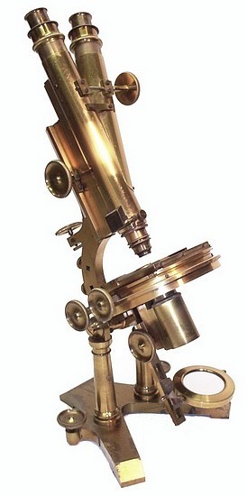 j. & w. grunow, #594 - binocular microscope, c. 1874
