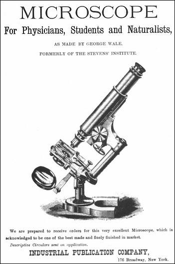 george wale microscope, patent june 6, 1876 advertisment