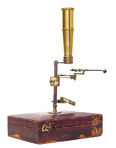 New Improved Pocket Compound Microscope, c. 1830. Cary-Gould type microscope
