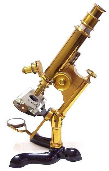 Bausch & Lomb Optical Co., Pat. Oct. 3, 1876. Serial No. 2188. The Physician's model microscope (second form), c. 1883
