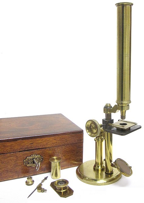 pritchard type student microscope. english, unsigned, c. 1848 