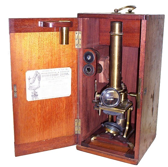 French bar-limb microscope with Varley stage. c. 1865