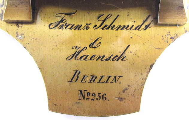 Franz Schmidt & Haensch, Berlin, No. 256. Middle model No. 4,. c. 1870. Signature
