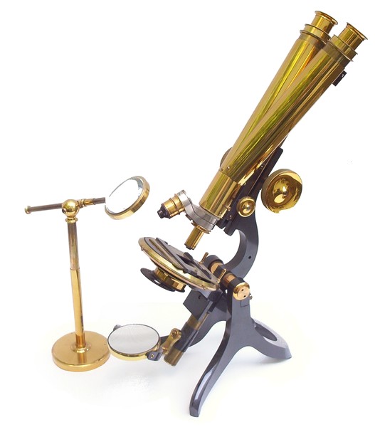 Swift  & Son 81 Tottenham Court Rd London W.C. Challenge Binocular Microscope. c.1881
