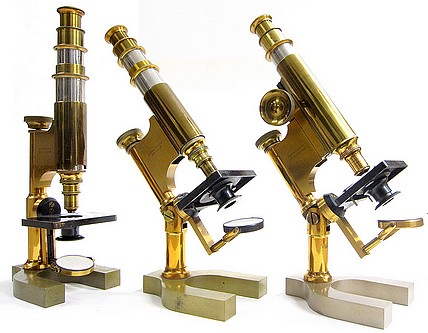 three versions of the Harvard Modle microscope