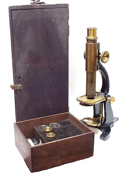 Boston Optical Works, Tolles, #159. Student microscope with rack and pinion focusing, c. 1870 