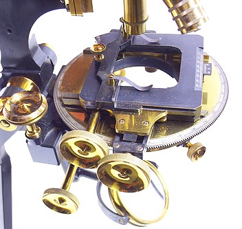 W. Watson & Sons Ltd., 313 High Holborn London #10844. The Van Heurck No.1 model microscope, c. 1910. mechanical stage