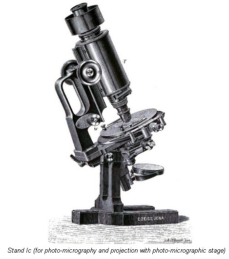 stand 1c (for photo-micrography and projection with photo-micrographic stage). berger's design microscope.