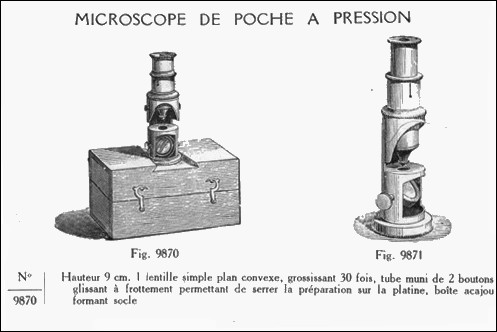 Catalogue Soci�t� des Lunetiers pocket microscope